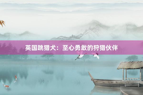 英国跳猎犬：至心勇敢的狩猎伙伴